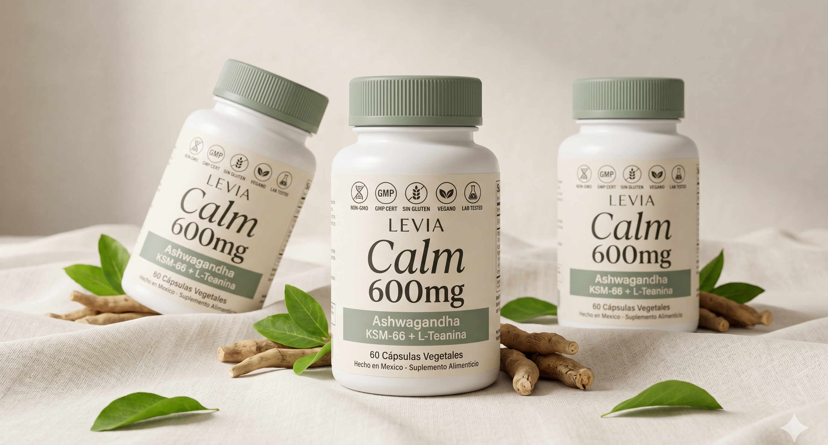 LEVIA Calm™ — 3 frascos Ashwagandha KSM-66