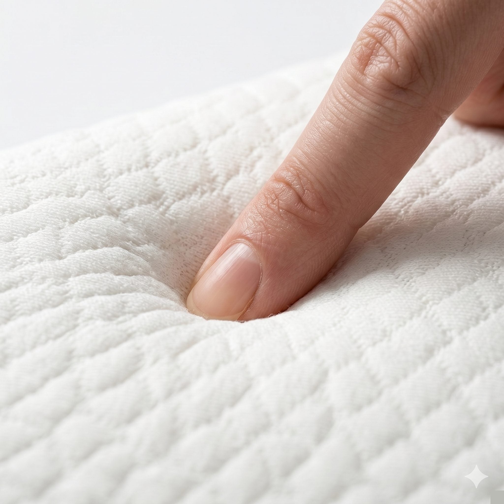 Memory foam 50D — textura y densidad certificada CertiPUR-US